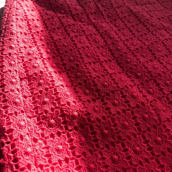 Ann Taylor Coral/Pink Lace Overlay Pencil Skirt - Picture 8 of 12